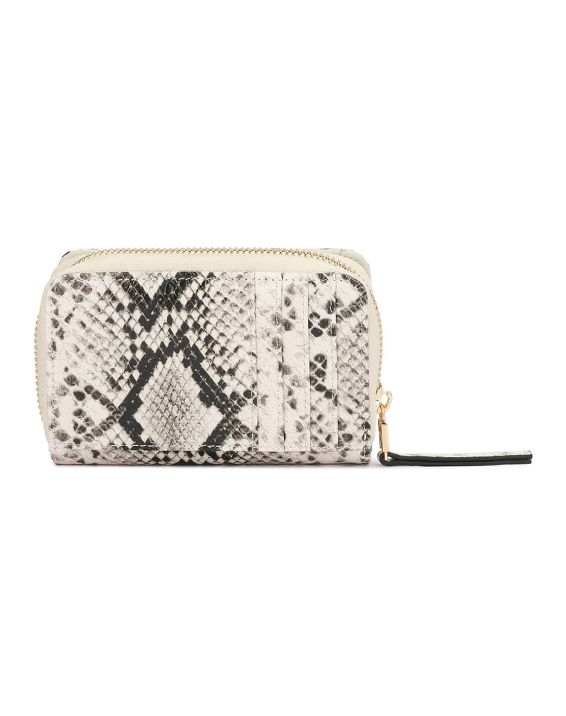 Kazar-Snake-motif-embossed-leather-wallet-with-zipper-pocket-bílá