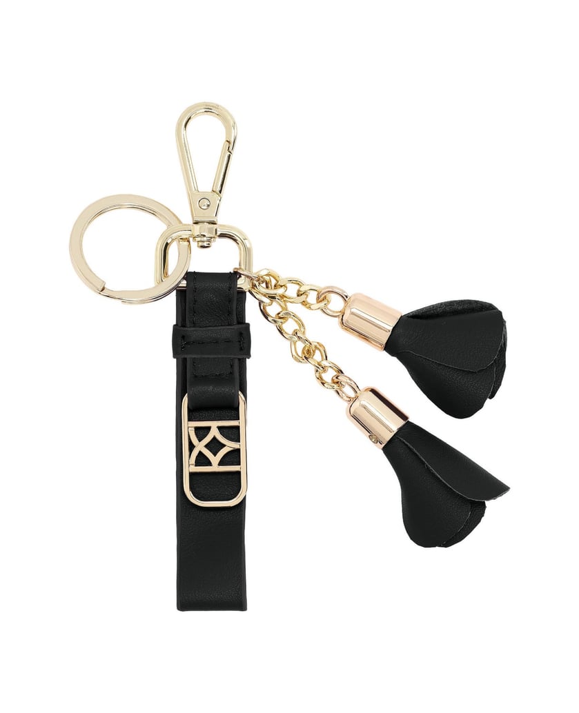 Kazar-Keychains-with-leather-flowers-and-belts-černá