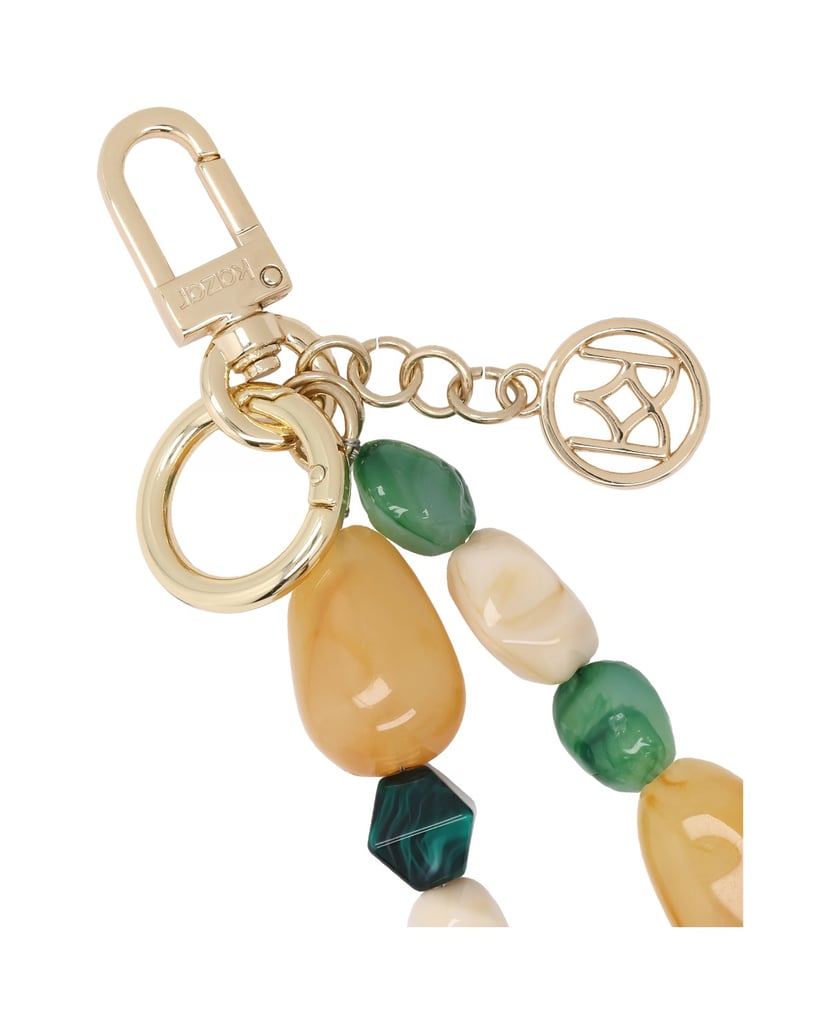Kazar-Keychains-with-monogram-and-colored-stones-zelená