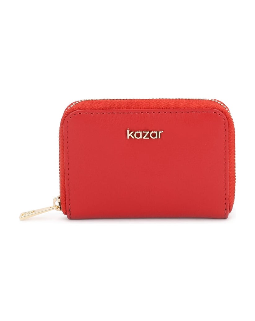 Kazar-Red-compact-Genuine-leather-wallets-with-zipper-closure-červená