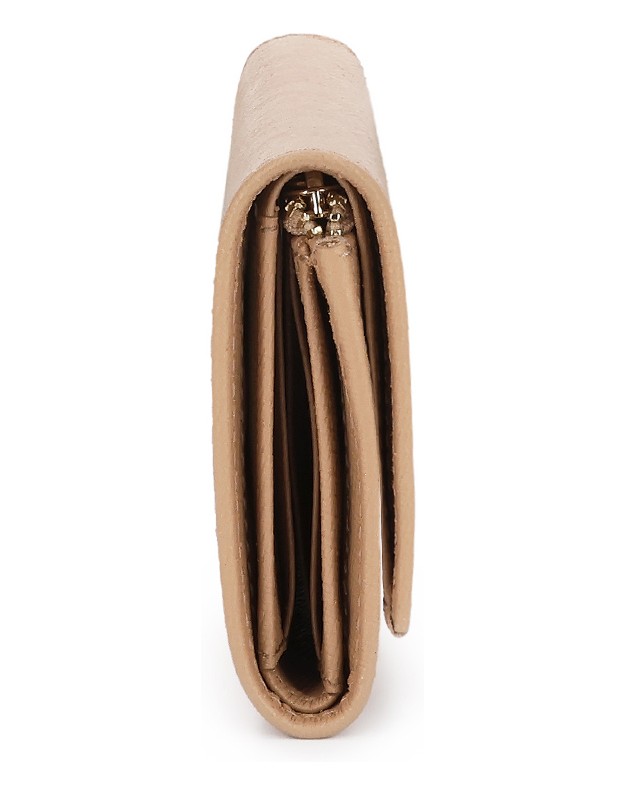 Kazar-Beige-wallet-with-flap-and-gold-logo-béžová