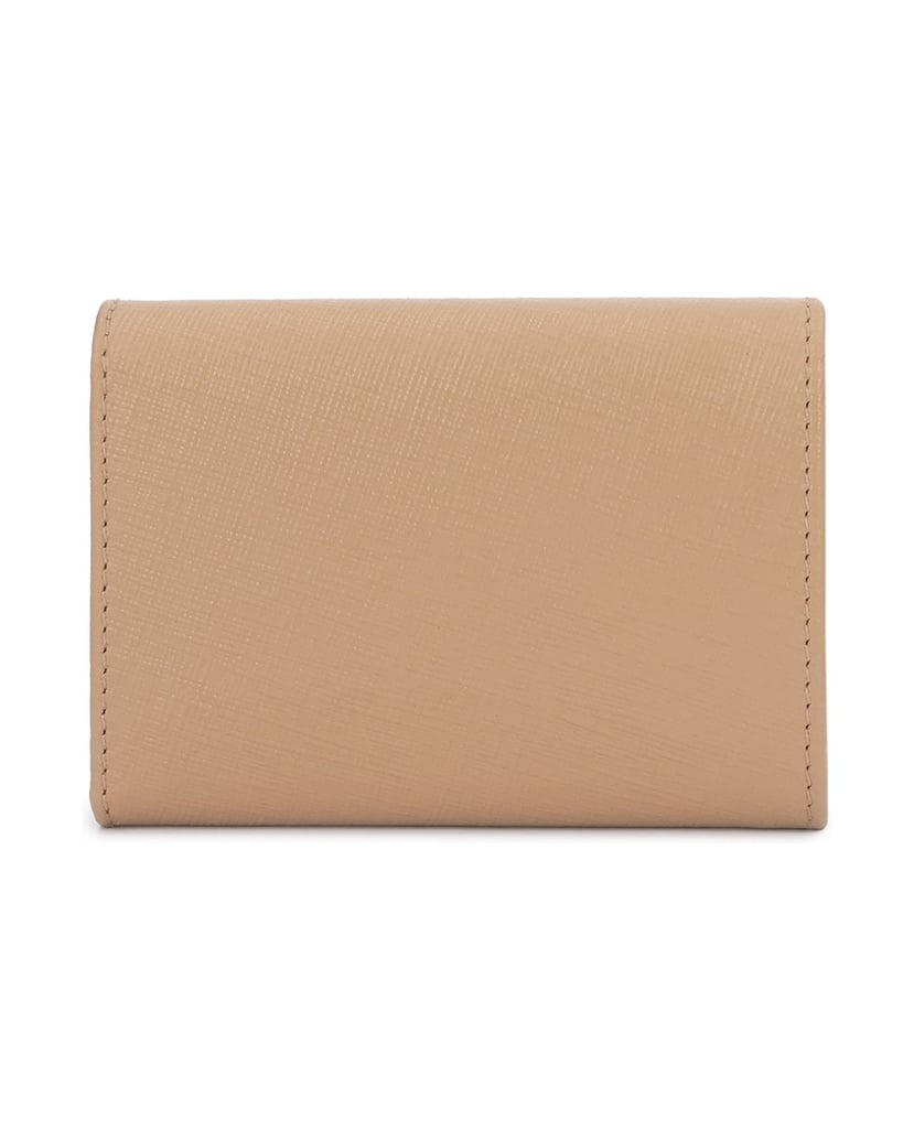 Kazar-Beige-wallet-with-flap-and-gold-logo-béžová