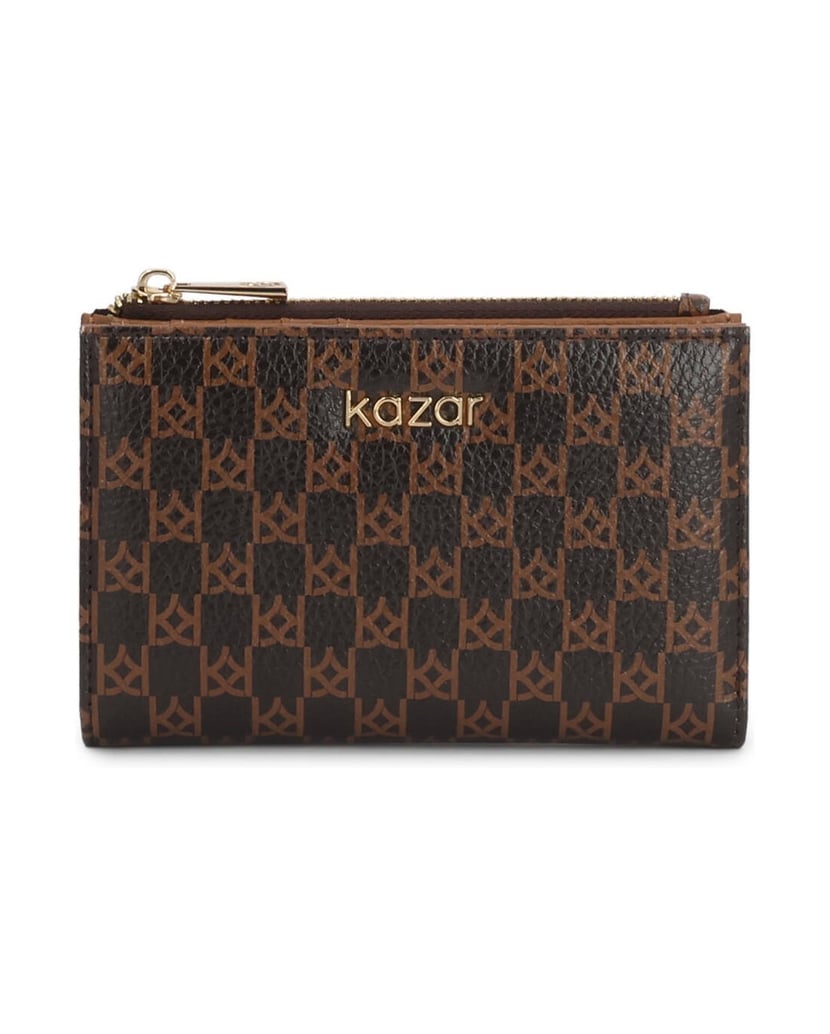 Kazar-Brown-compact-wallets-with-monograms-hnedá