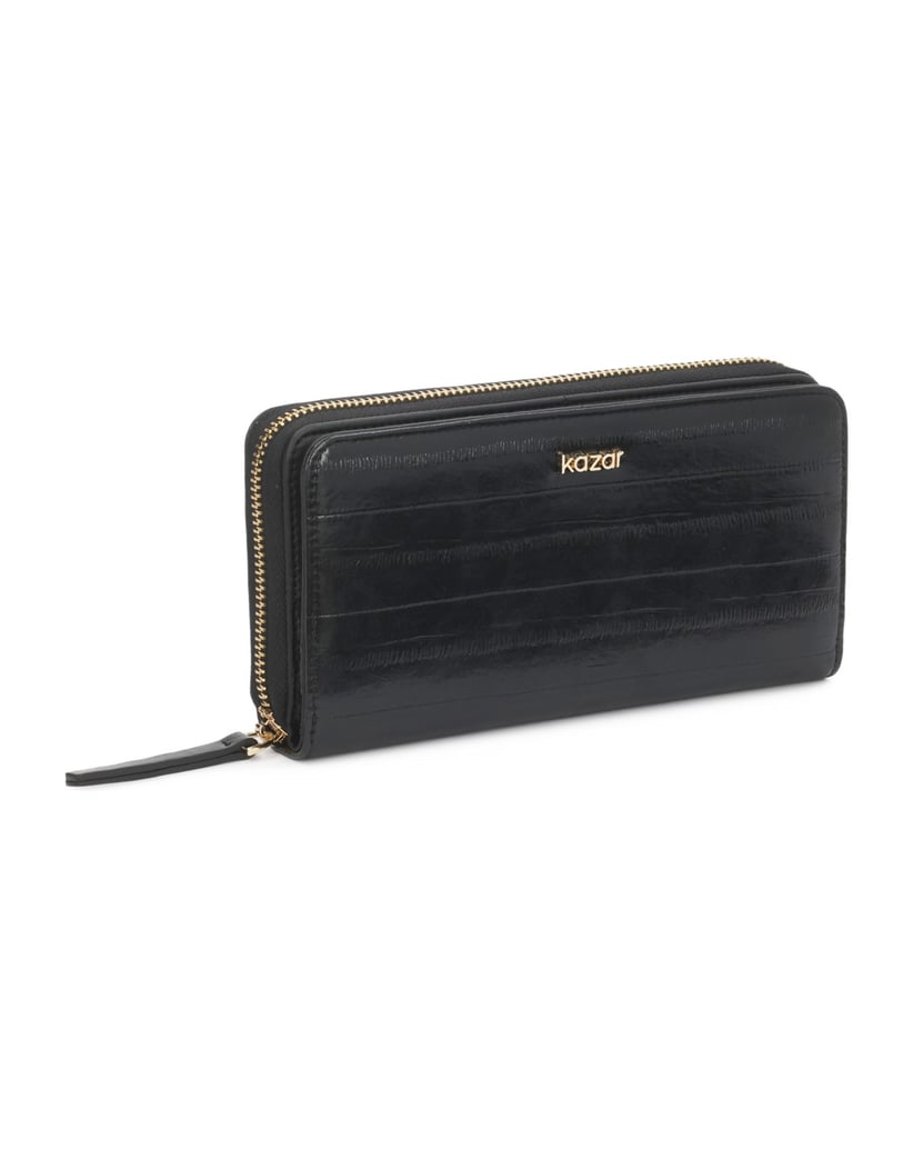 Kazar-Leather-wallet-with-a-zipper-compartment-and-a-tension-flap-černá