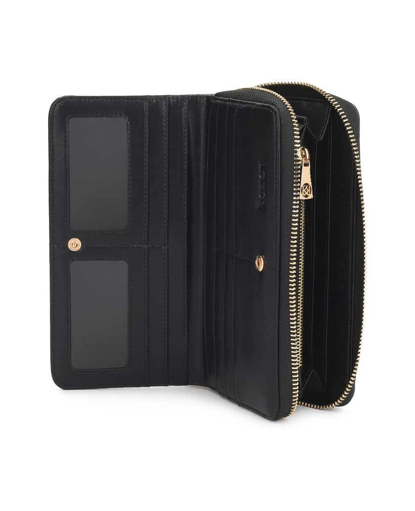 Kazar-Leather-wallet-with-a-zipper-compartment-and-a-tension-flap-černá