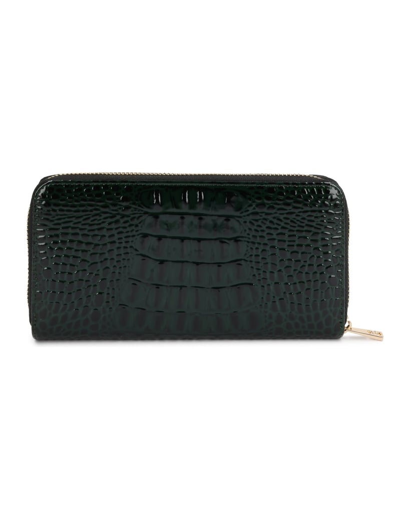 Kazar-Green-patent-wallet-with-croco-embossing-zelená