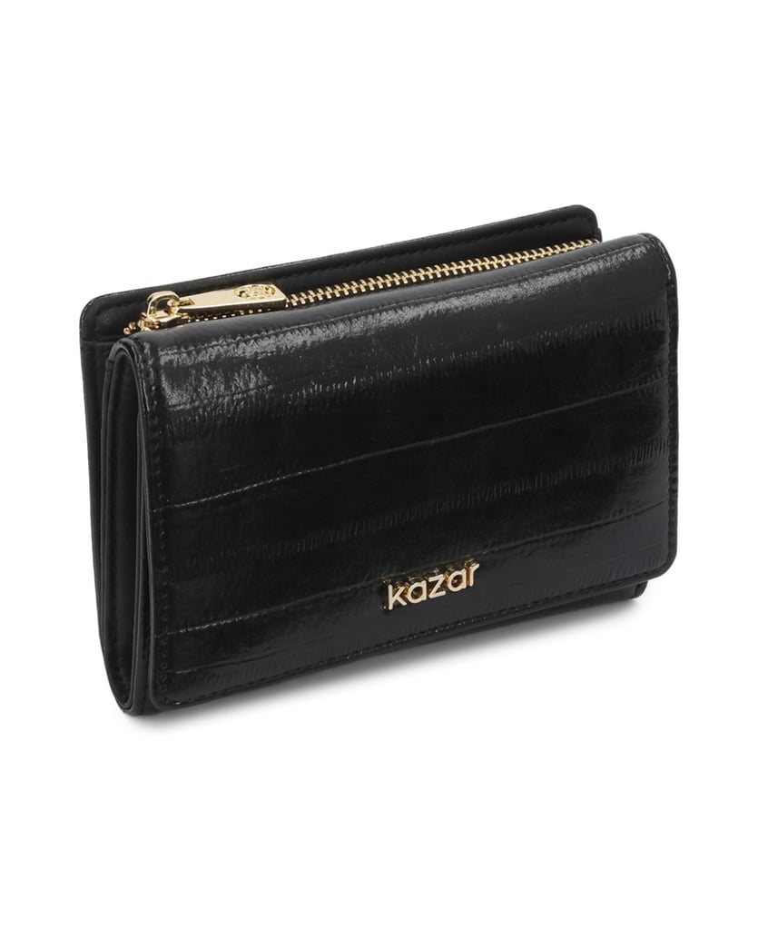 Kazar-Black-women's-wallet-in-embossed-leather-černá