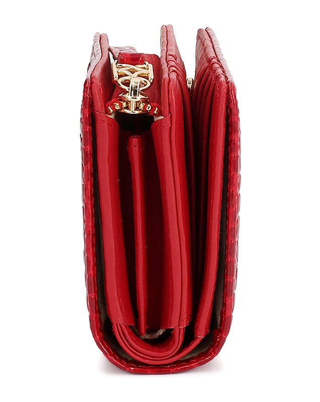 Kazar-Red-croco-textured-patent-wallet-červená