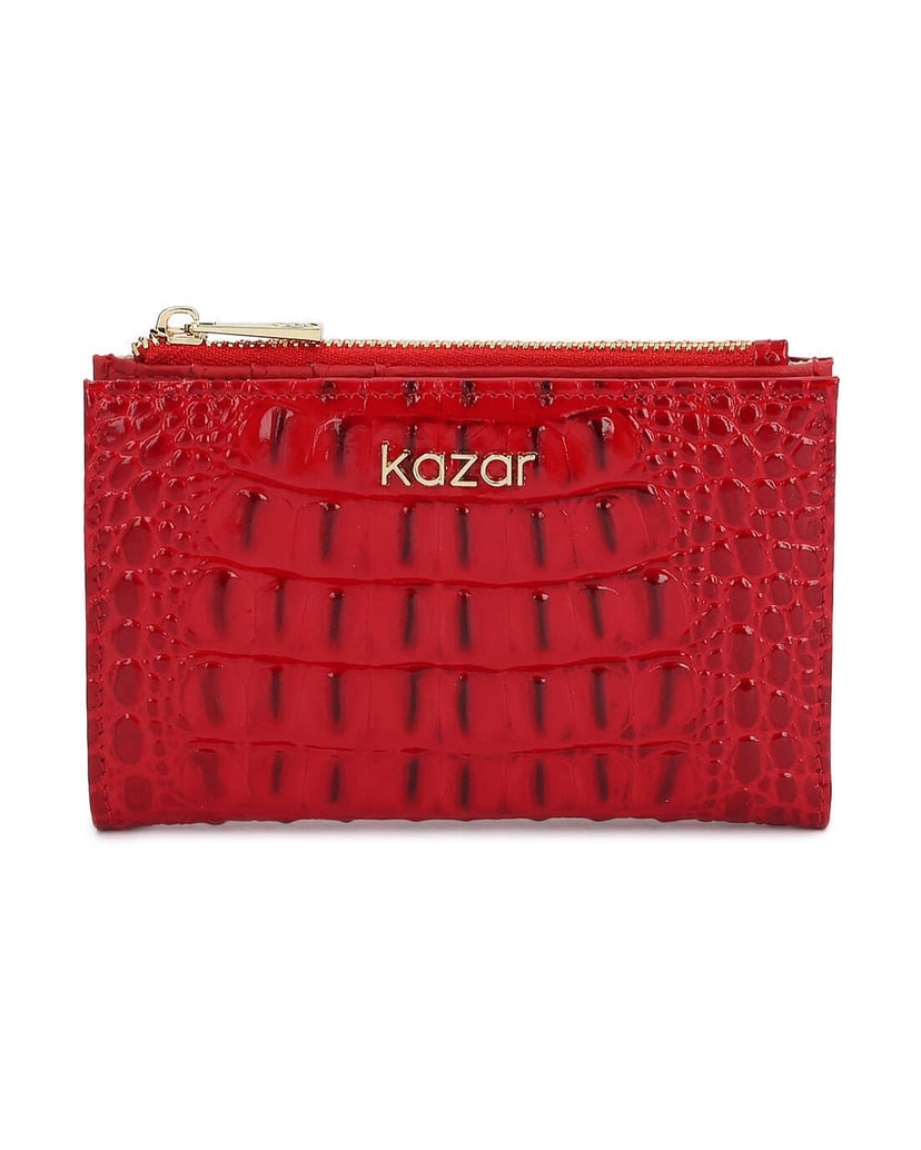 Kazar-Red-Embossed-patent-leather-wallet-červená