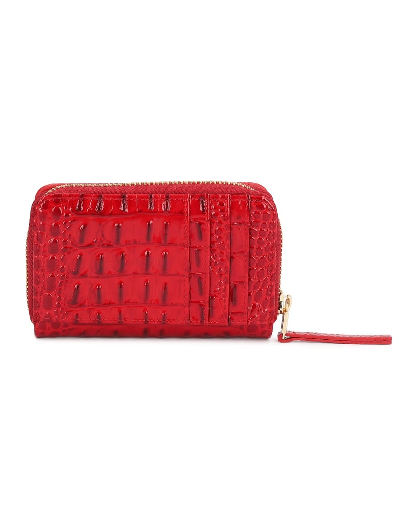 Kazar-Red-patent-wallet-with-embossing-and-gold-logos-červená