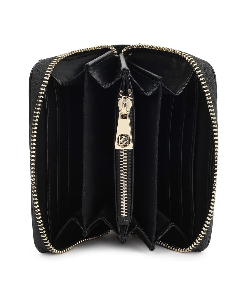 Kazar-Gold-logo-compact-zip-wallet-černá
