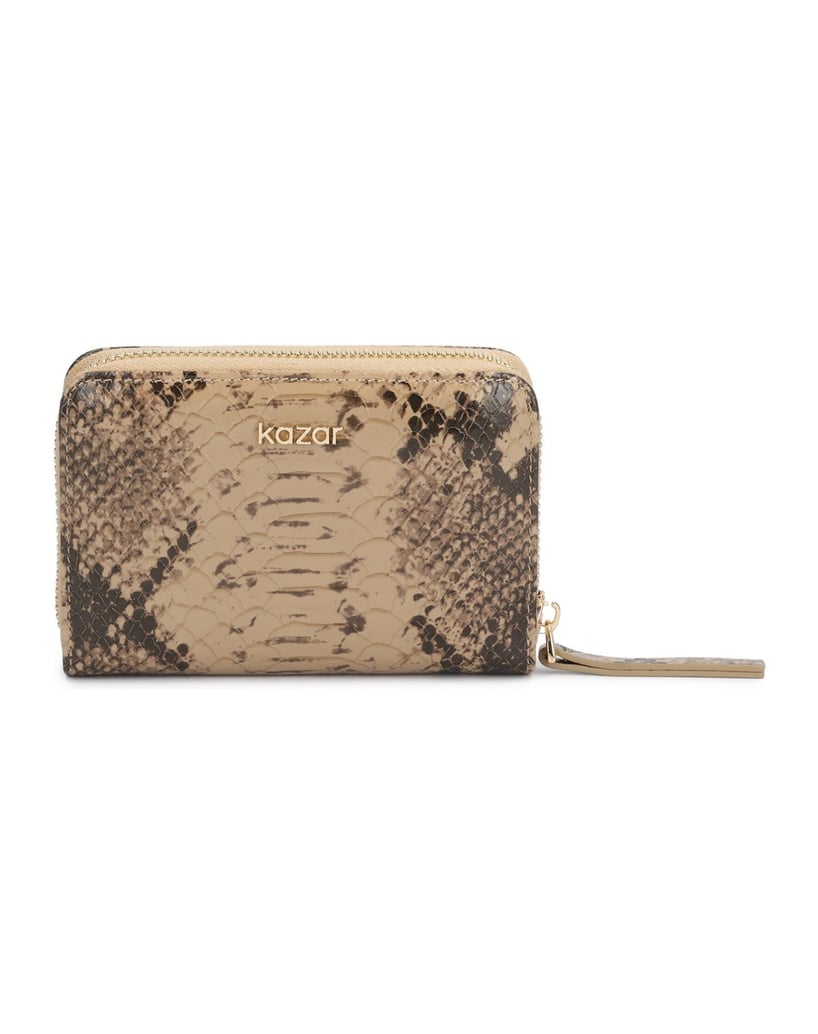 Kazar-Beige-and-brown-embossed-leather-snake-wallet-béžová