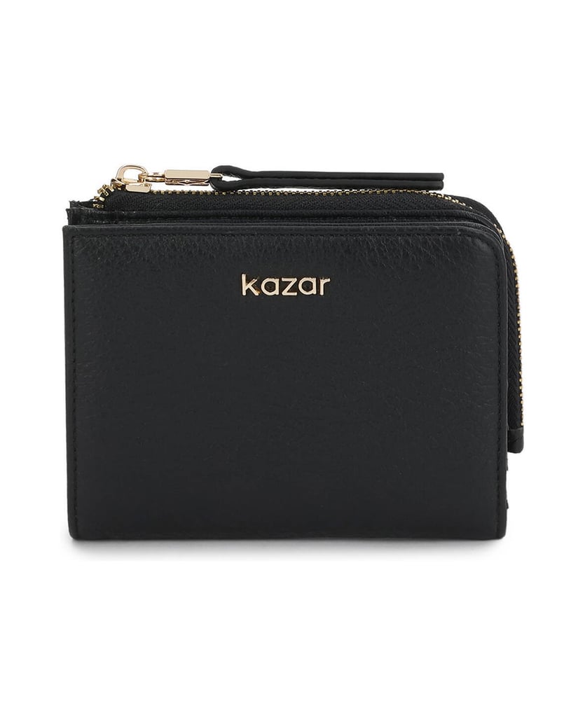 Kazar-Black-leather-wallet-with-gold-logo-černá