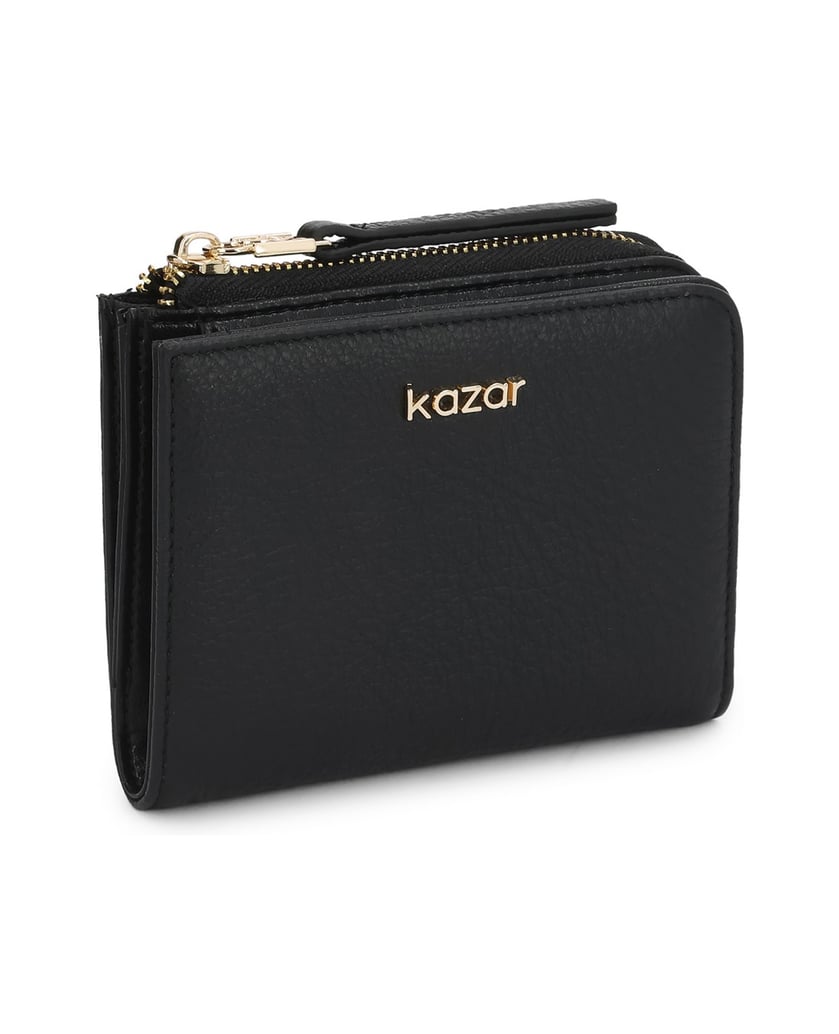 Kazar-Black-leather-wallet-with-gold-logo-černá