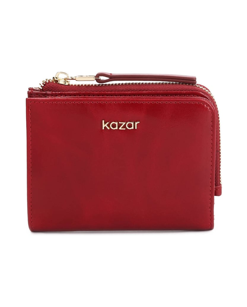 Kazar-Red-zip-wallet-with-decorative-handle-červená