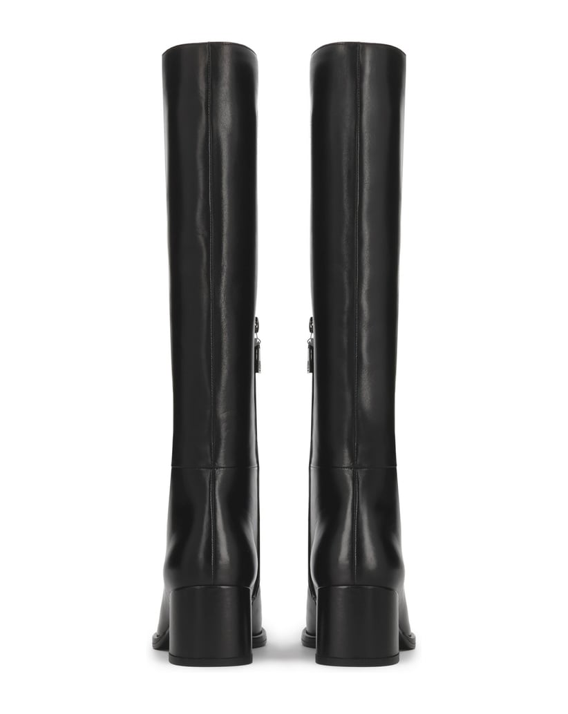 Kazar-Zippered-leather-high-boots-with-timeless-lines-čierna