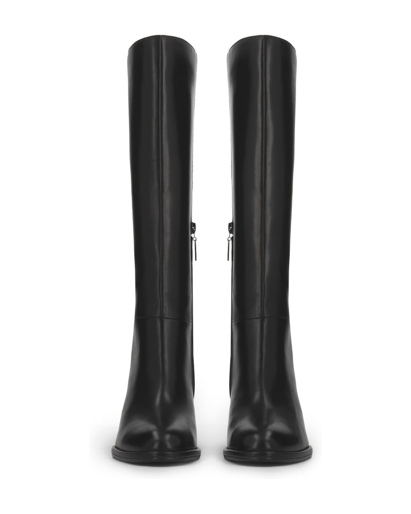 Kazar-Zippered-leather-high-boots-with-timeless-lines-čierna
