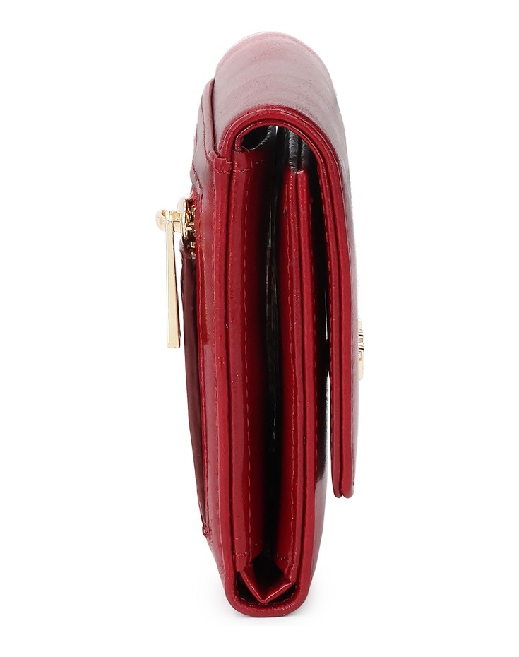 Kazar-Red-leather-wallet-collapsible-in-three-pieces-červená