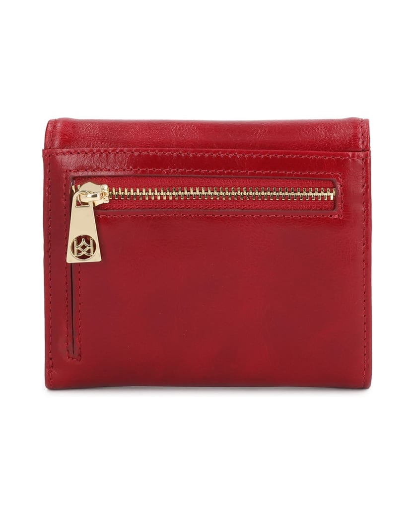 Kazar-Red-leather-wallet-collapsible-in-three-pieces-červená
