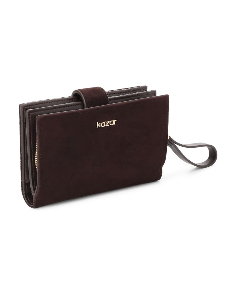 Kazar-Two-piece-suede-wallet-with-zip-and-drive-tmavá-hnedá