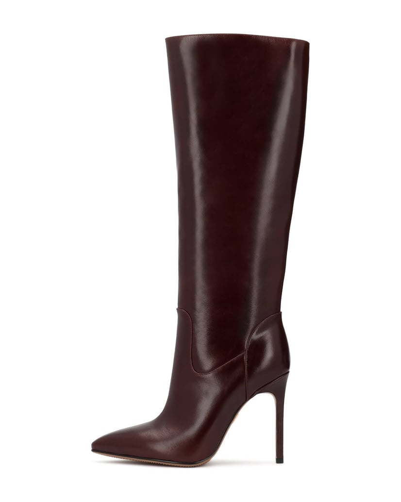 Kazar-Maroon-leather-high-boots-with-a-stiletto-heel-červená