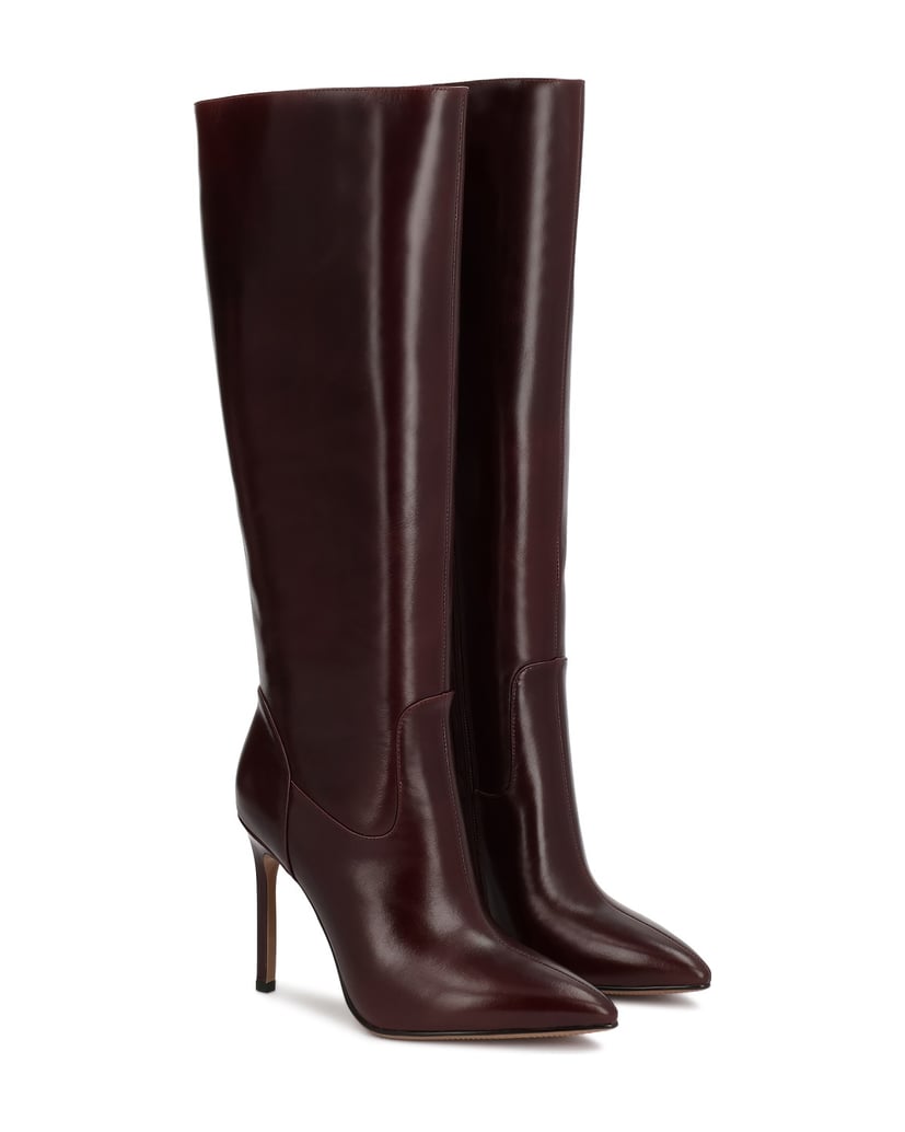Kazar-Maroon-leather-high-boots-with-a-stiletto-heel-červená