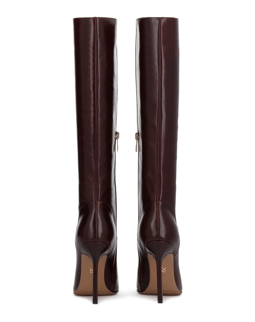 Kazar-Maroon-leather-high-boots-with-a-stiletto-heel-červená