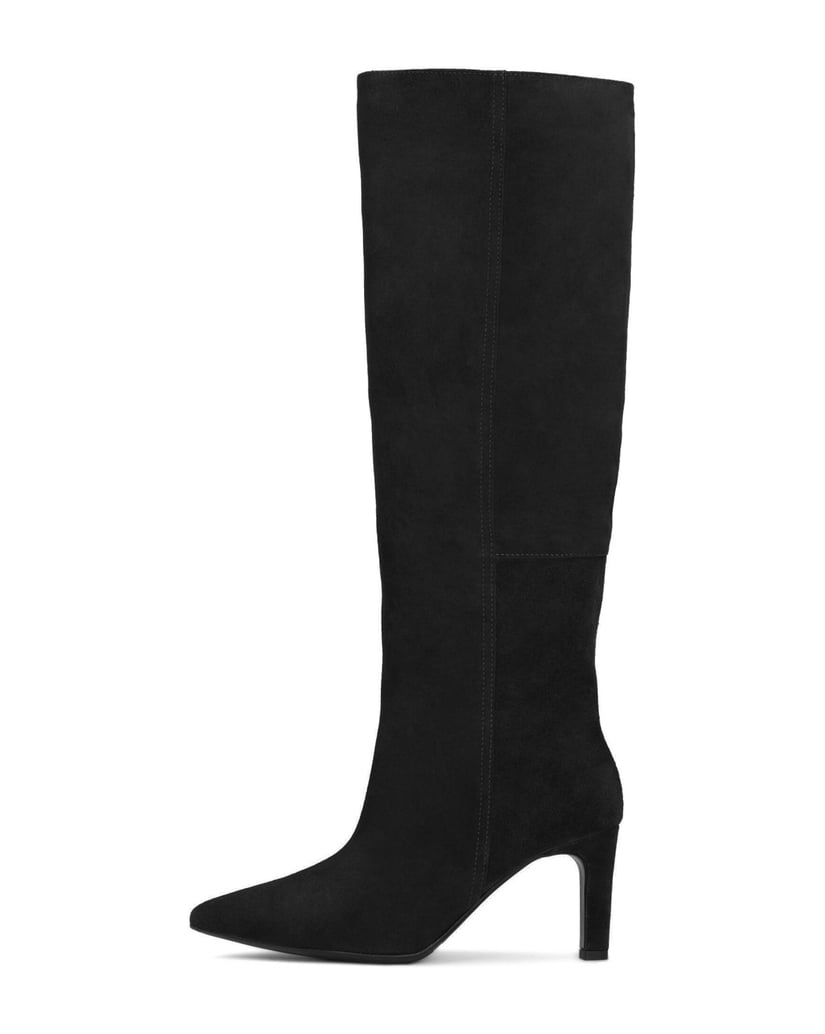 Kazar-Black-slip-on-high-boots-in-suede-černá