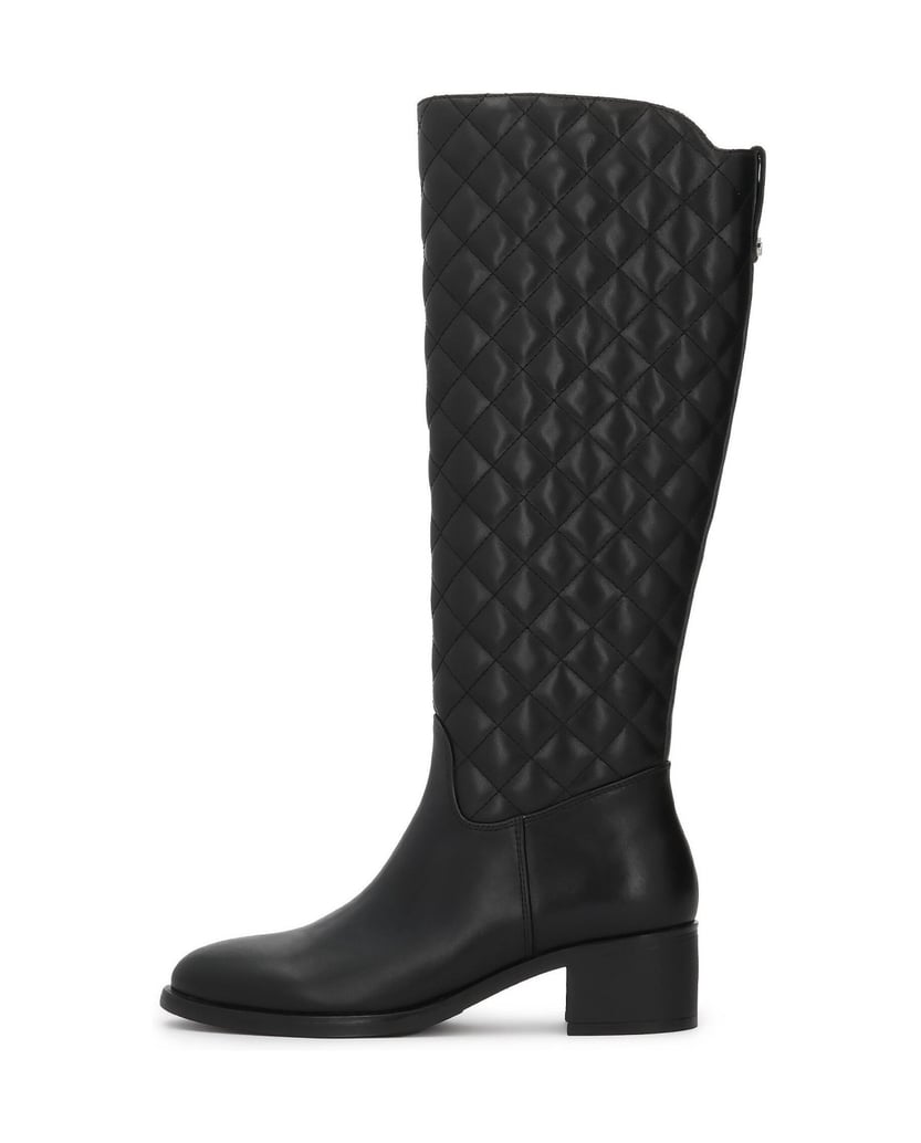 Kazar-Black-genuine-leather-high-boots-with-quilted-upper-černá