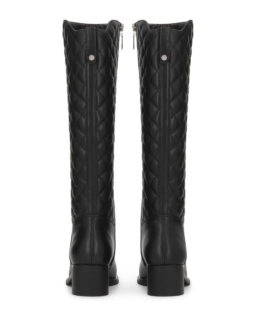 Kazar-Black-genuine-leather-high-boots-with-quilted-upper-černá