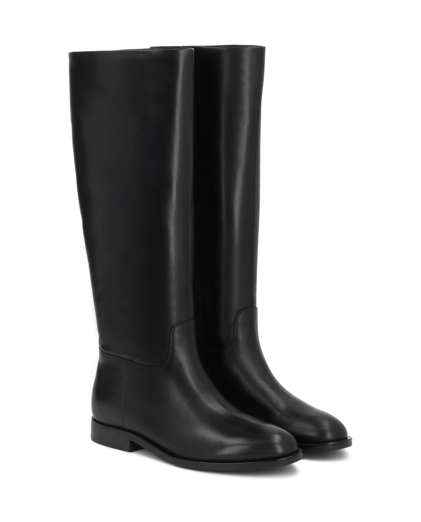 Kazar-Leather-riding-style-high-boots-in-black-černá
