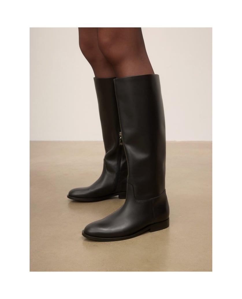 Kazar-Leather-riding-style-high-boots-in-black-černá
