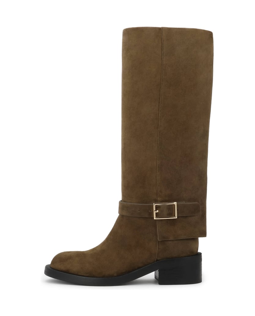 Kazar-Equestrian-style-suede-high-boots-in-green-shade-zelená
