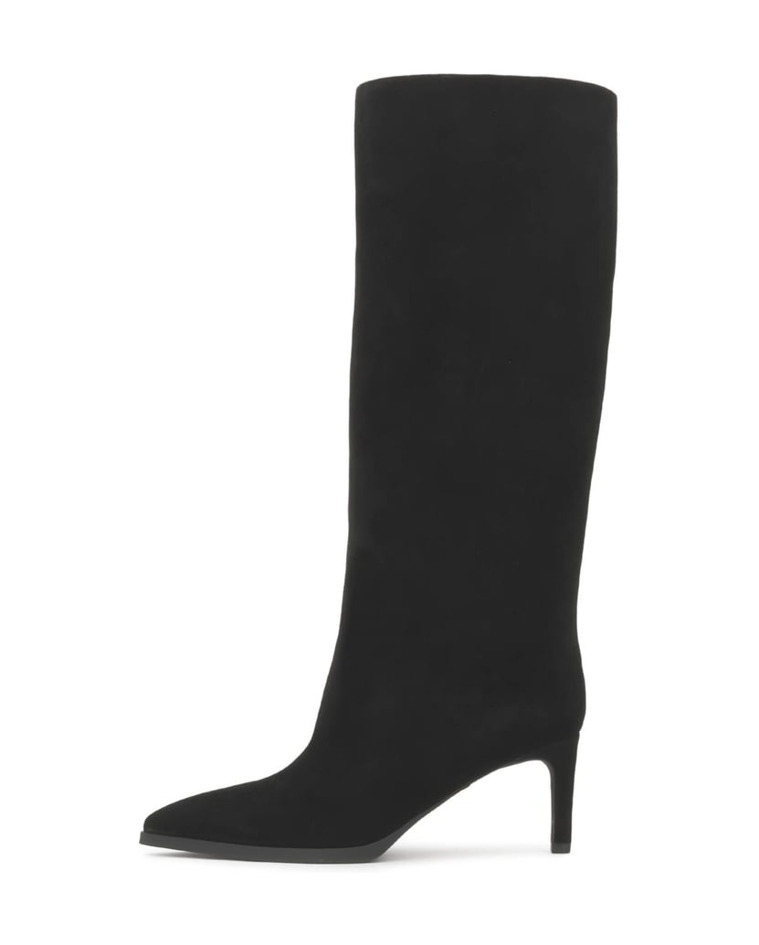 Kazar-Black-slip-on-high-boots-in-suede-černá