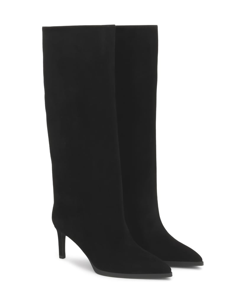 Kazar-Black-slip-on-high-boots-in-suede-černá