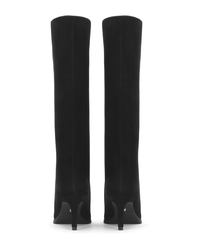 Kazar-Black-slip-on-high-boots-in-suede-černá