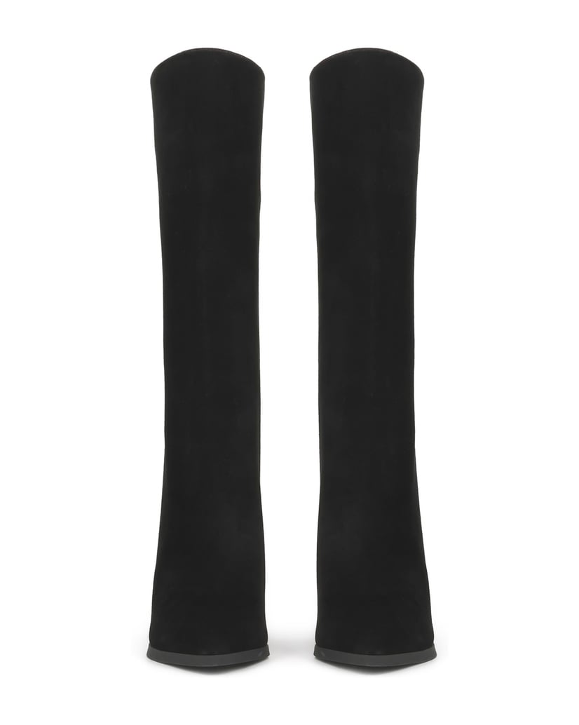 Kazar-Black-slip-on-high-boots-in-suede-černá