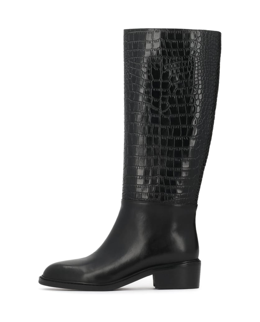 Kazar-High-boots-slip-on-with-contrasting-croco-upper-čierna