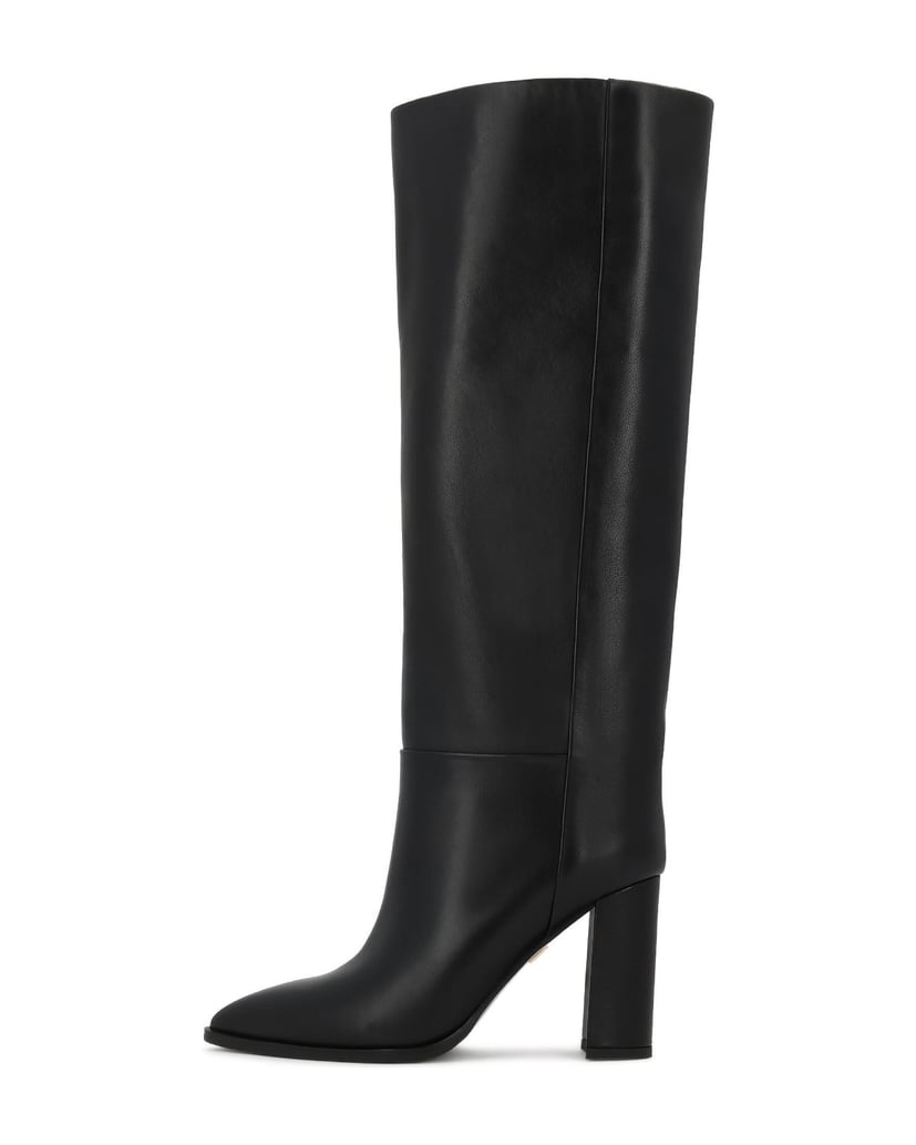 Kazar-Black-high-boots-with-geometric-lines-and-elongated-toe-box-čierna
