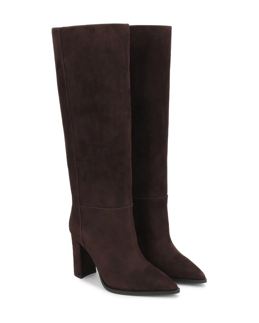 Kazar-Brown-suede-EDITIONS-high-boots-on-a-block-tmavá-hnedá