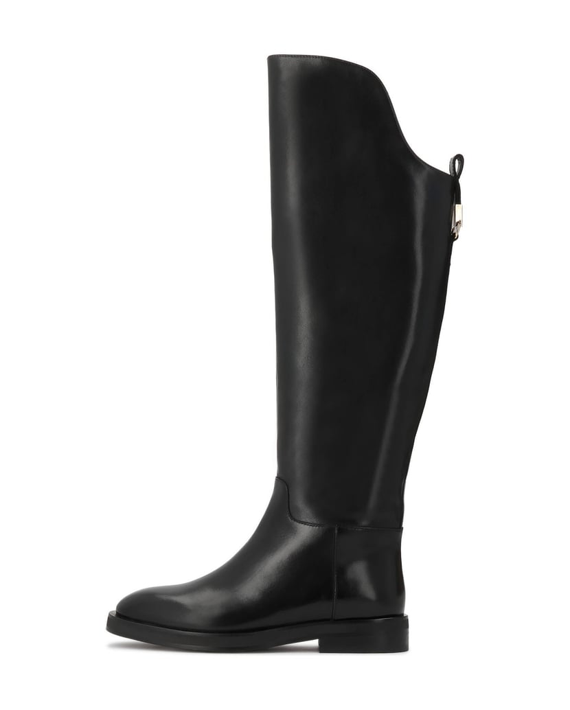 Kazar-Black-leather-high-boots-with-asymmetrically-cut-upper-černá