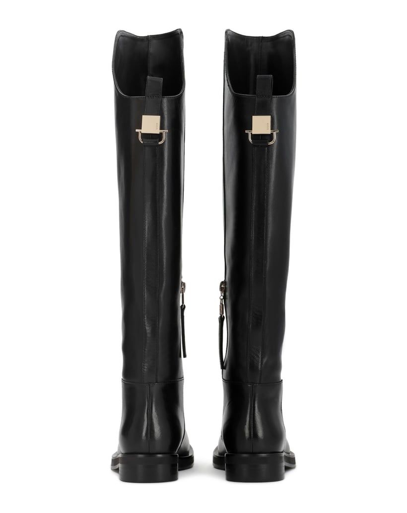Kazar-Black-leather-high-boots-with-asymmetrically-cut-upper-černá
