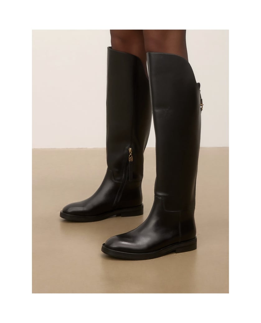 Kazar-Black-leather-high-boots-with-asymmetrically-cut-upper-černá