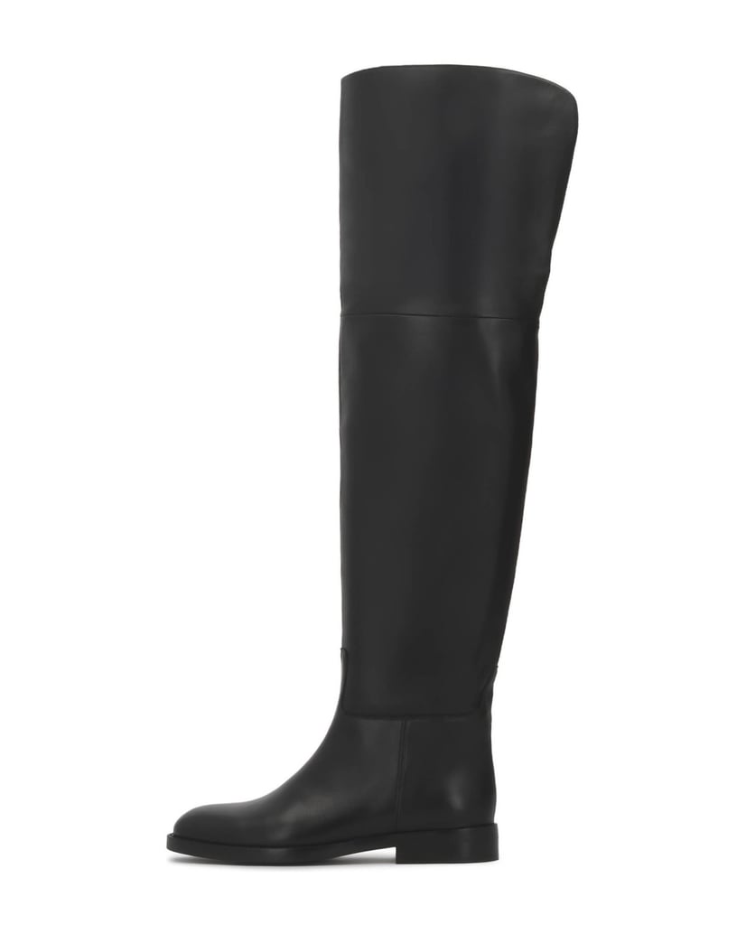 Kazar-Leather-over-knee-boots-on-a-flat-sole-čierna