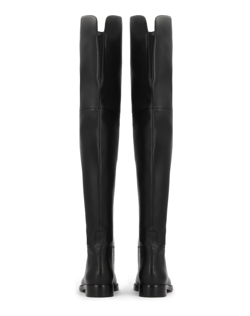 Kazar-Leather-over-knee-boots-on-a-flat-sole-čierna