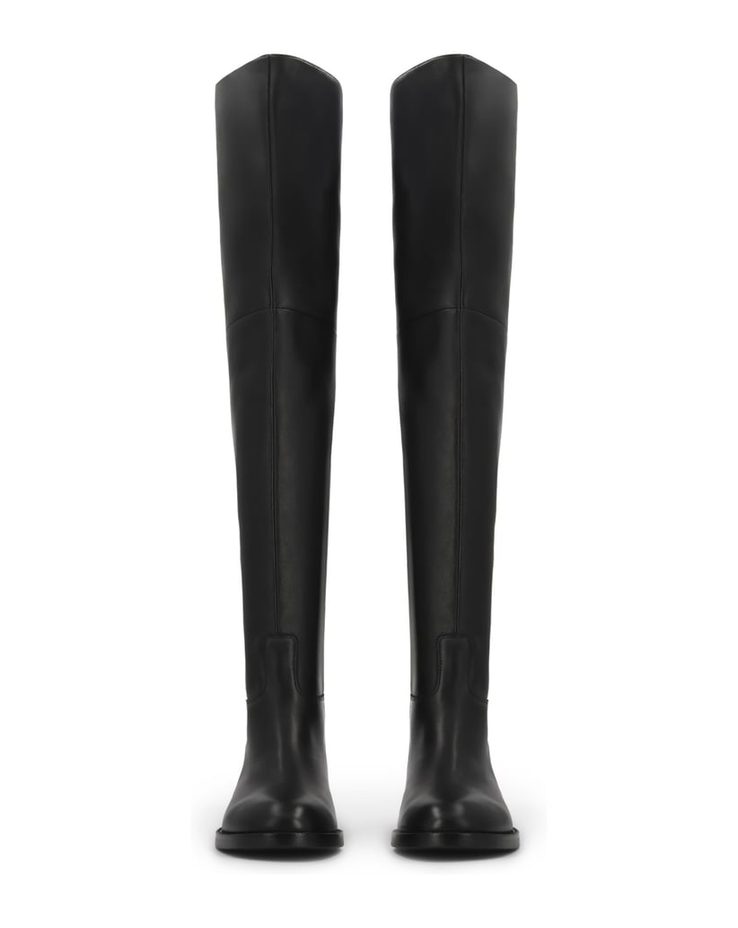 Kazar-Leather-over-knee-boots-on-a-flat-sole-čierna