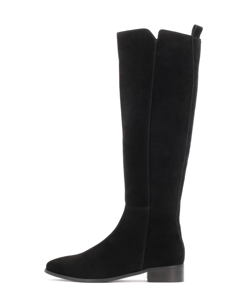 Kazar-Suede-high-boots-on-a-stable-flat-heel-černá