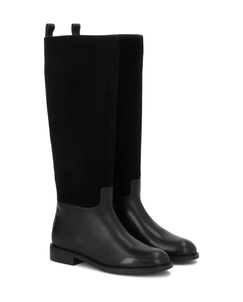 Kazar-High-boots-in-suede-and-smooth-leather-černá