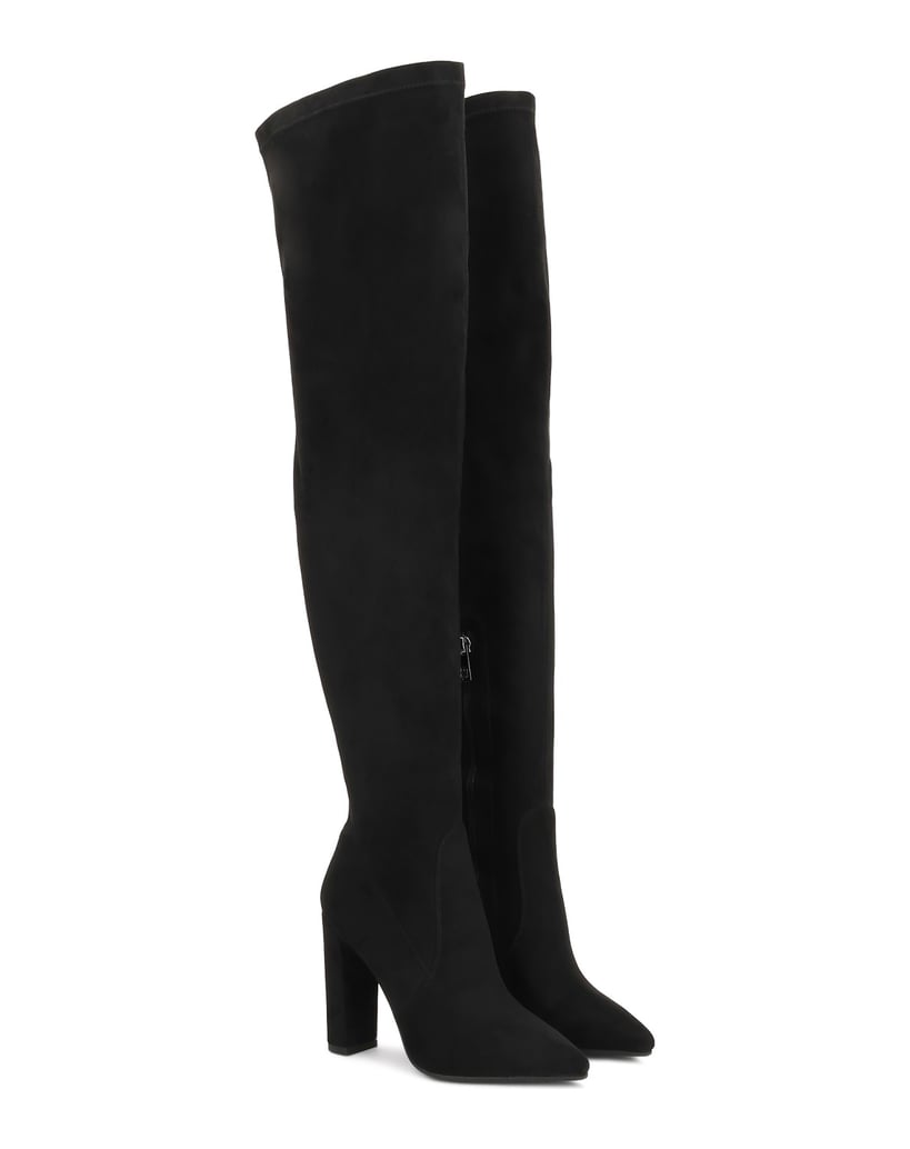 Kazar-Black-over-knee-boots-with-wide-suede-effect-heels-černá