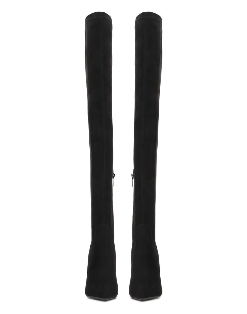 Kazar-Black-over-knee-boots-with-wide-suede-effect-heels-černá
